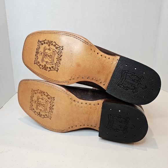 Tanner Mark Men's Leather Western Boots Size 10 Square Toe Embroidered - Picture 6 of 16